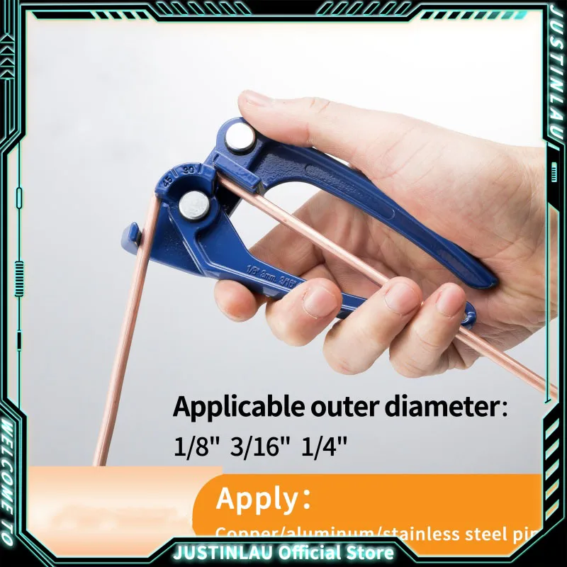1Pcs Copper Tube Bender Tubing Bender 90°,Fuel Brake Pipe Bender Hand Tool 1/4“ 3/16” 1/8“ 3 in 1 Pipe Tubing Bender Pipe