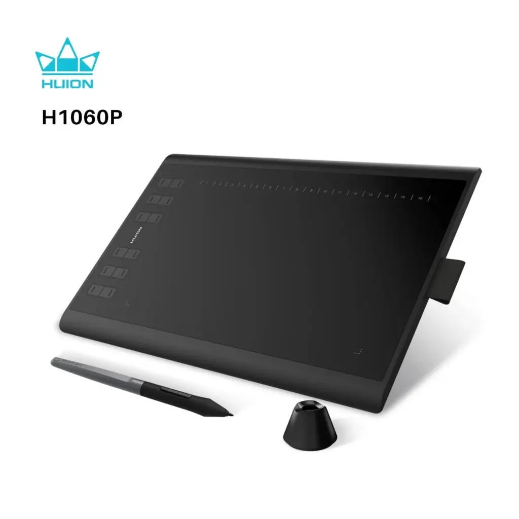 HUION Inspiroy H1060P Graphics Drawing Tablet with 8192 Pressure Sensitivity Battery-Free Stylus and 12 Customized Hot Keys, 10