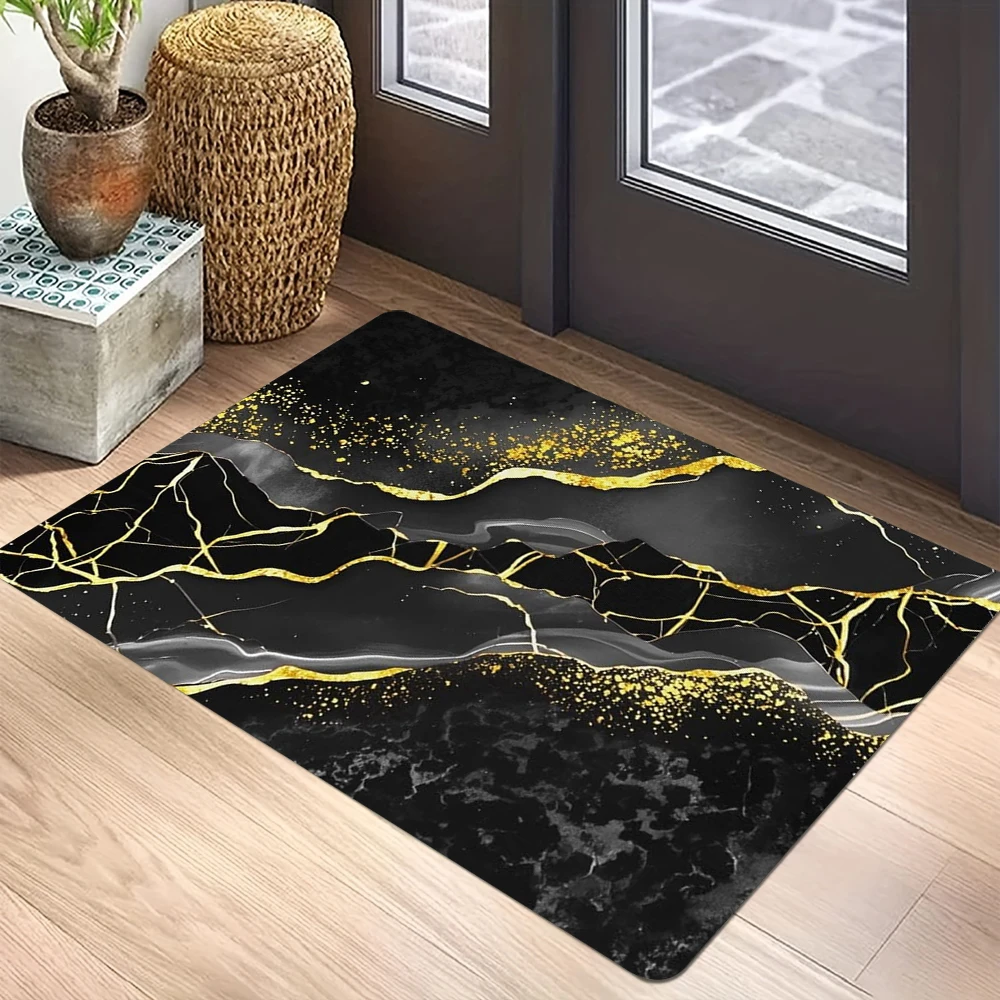 Abstract Mable Print Welcome Entrance Doormat Non-Slip Rugs Carpet Indoor Outdoor Floor Mat Living Room Bedroom Bath Kitchen Rug