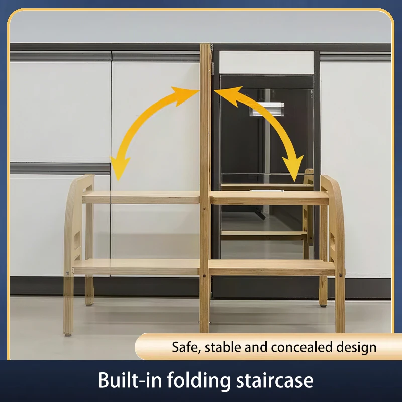 Ultra-Thin Foldable Step Stool for Kitchen Cabinet Storage Lightweight Non-Slip Household Ladder Universal Left-Right Design