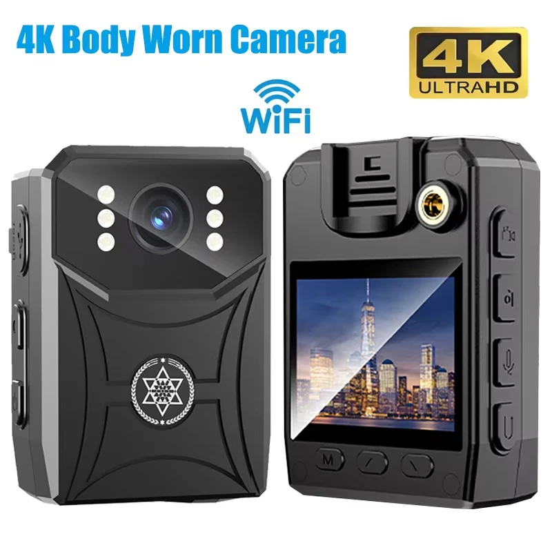 4K Mini Camera Outdoor Law Enforcement Recorder WIFI Camera With HD Screen Night Vision Police Bodycam Portable Body Camcorders