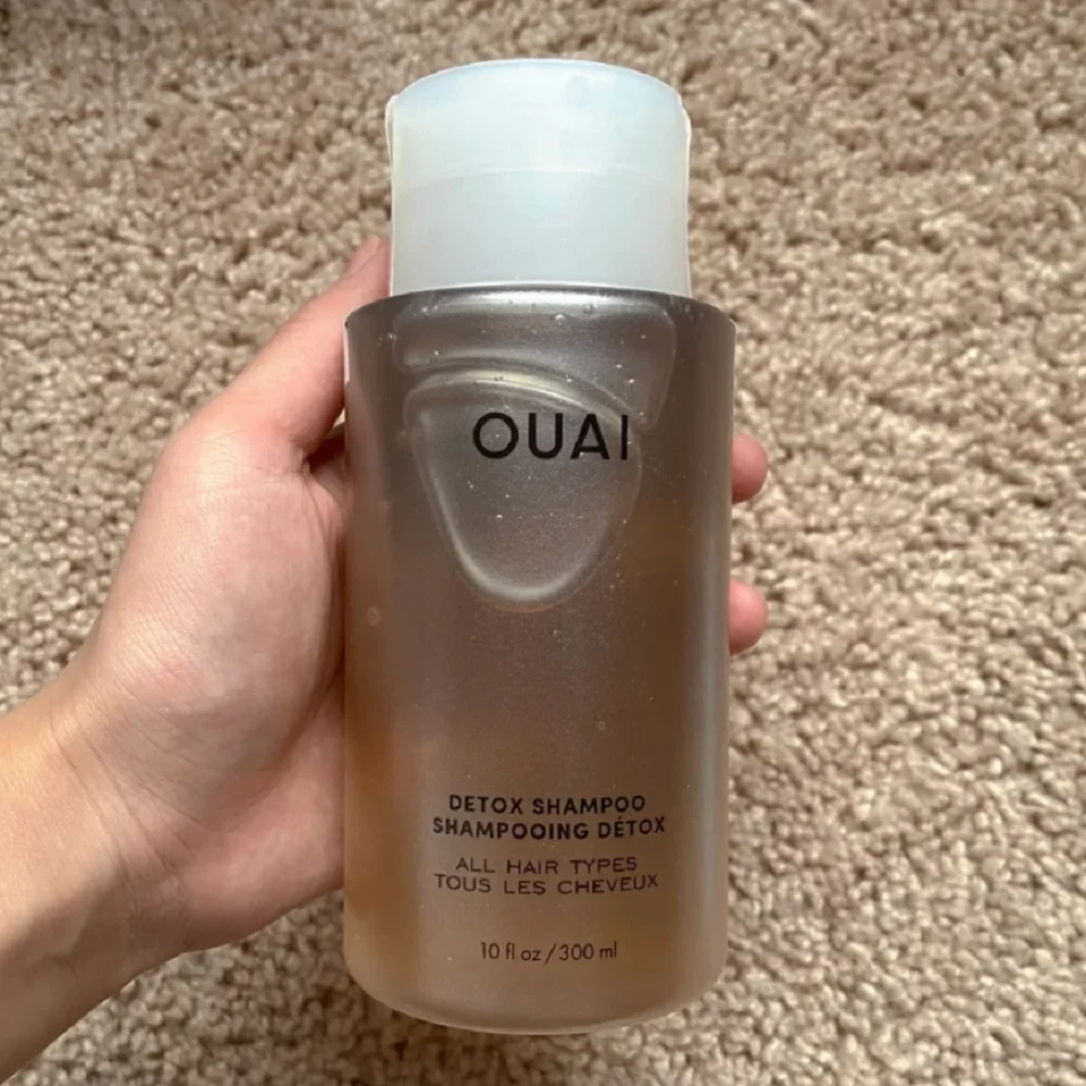 OUAI Detox Shampoo + Scalp Serum + Leave-in Conditioner Soften Smooth Nourishing Anti-dandruff Anti-frizz Hair Care Kit