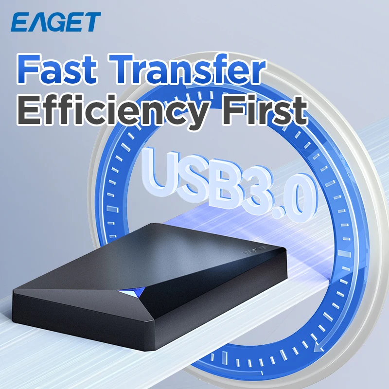 EAGET Dual Bay Portable External Mechanical Hard Drive G20 Pro 1TB USB3.0 Storage Compatible with PC/Laptop/TV/PS4/Xbox
