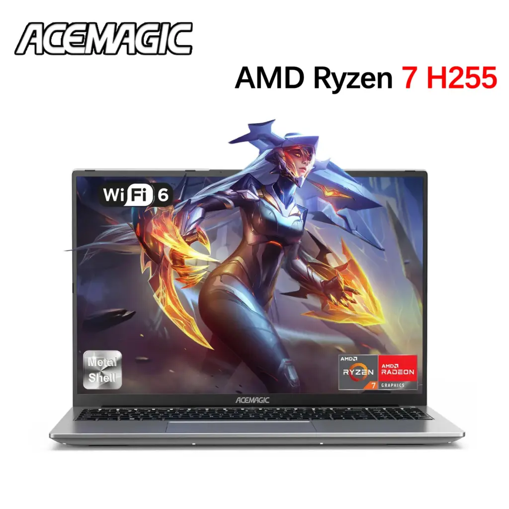 ACEMAGIC Laptop 16” FHD Gaming Laptop AMD Ryzen 7 H255 16GB RAM 512GB SSD Windows 11 Pro Notebook Backlit KB Wifi6 BT5.2