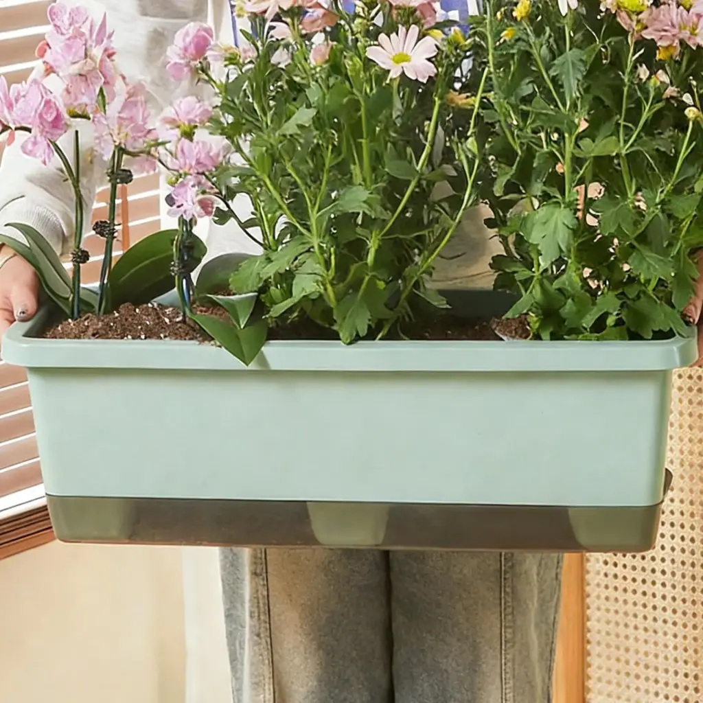 Self-absorbing flower pot indoor vegetable growing pot with Base Drainage Hole And Absorbent Rope Plants Cuttings pot for Home