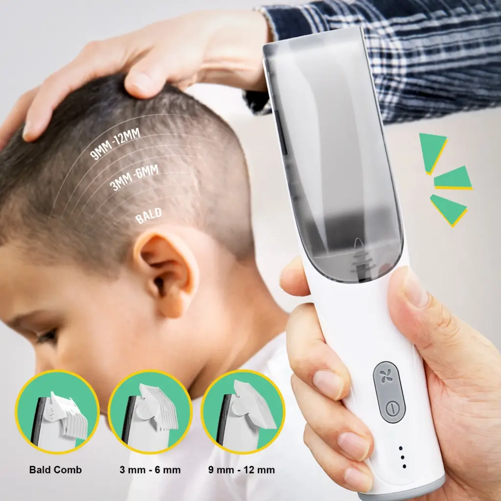 Vacuum Baby Hair Trimmers Infant Hair Clippers Waterproof Kids Hair Cutting Machine Rechargeable Cordless Baby Grooming Kit