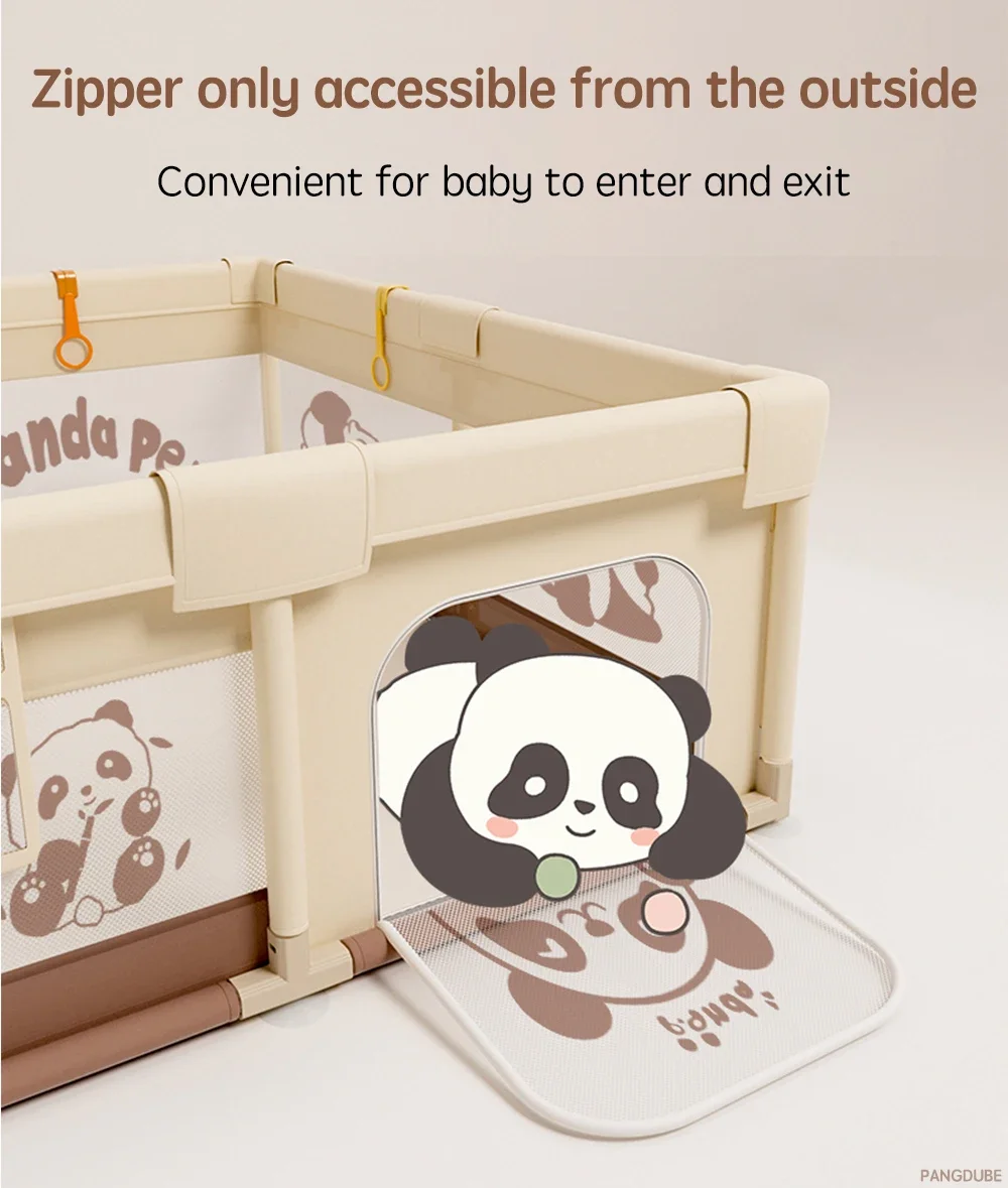 Panda Design Baby Playpen 4 Size Options Portable Foldable Kids Activity Gym Fence Indoor Outdoor Safety Playground Mat