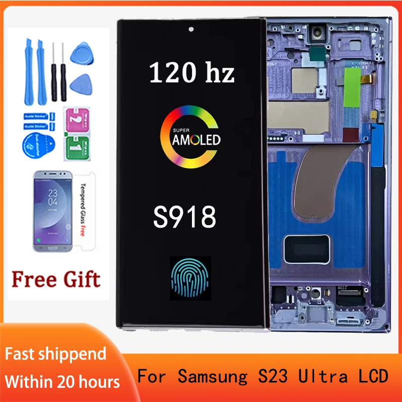 AMOLED for Samsung Galaxy S23 Ultra LCD Screen Replacement SM-S918U S918A S918W LCD Display Touch Screen Digitizer Assembly