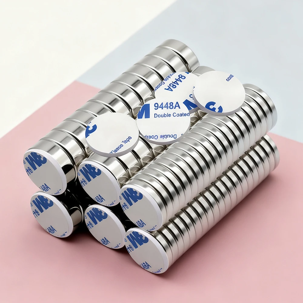 Powerful Neodymium Magnet With double-sided adhesive N35 NdfeB Permanent Magnetic imanes Round Super Strong Fridge Magnets 10x3