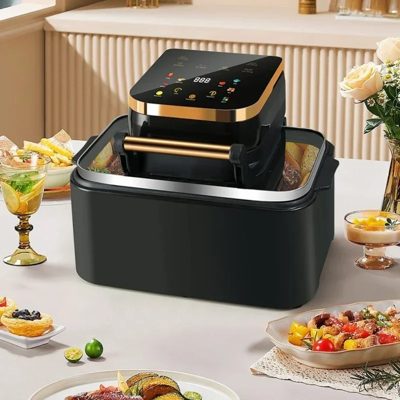 Air fryer household intelligent multifunctional large capacity visual non-flip electric fryer electric oven