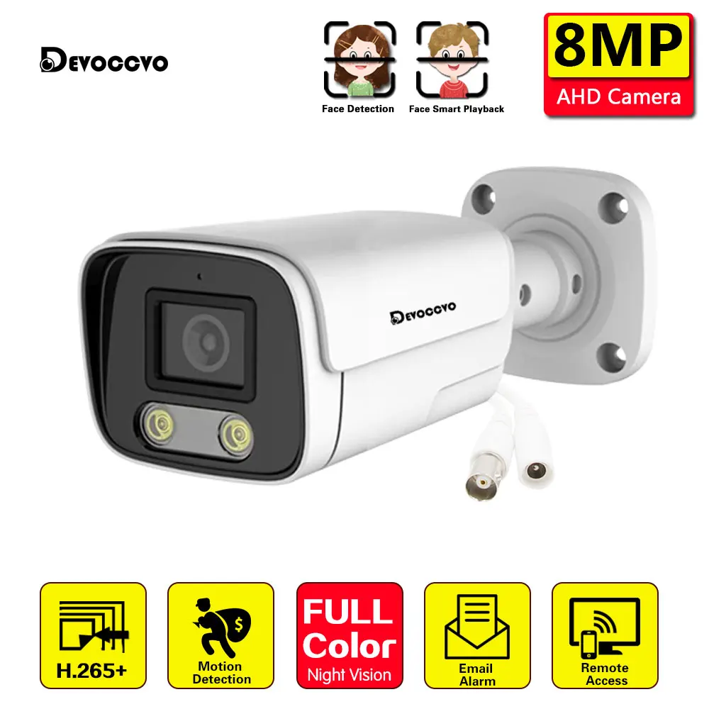 4K AHD CCTV Bullet Camera BNC Face Detection XMEYE Analog Security Cam 8MP Outdoor Color Night Vision Video Surveillance Camera