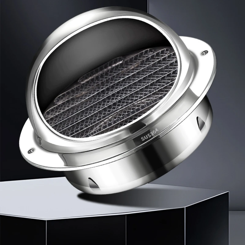 80/100/150MM Stainless Steel Ducting Ventilation Exhaust Grille Cover Prevent Air Vent Heating Cooling Cap Vents