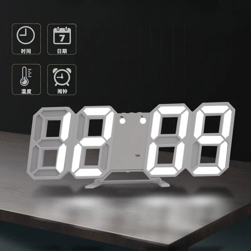 Digital Decoration for Bedroom Desk Watches Led Wall Clock Living Room Alarm Modern Home and Decoration Electronic Table Decor