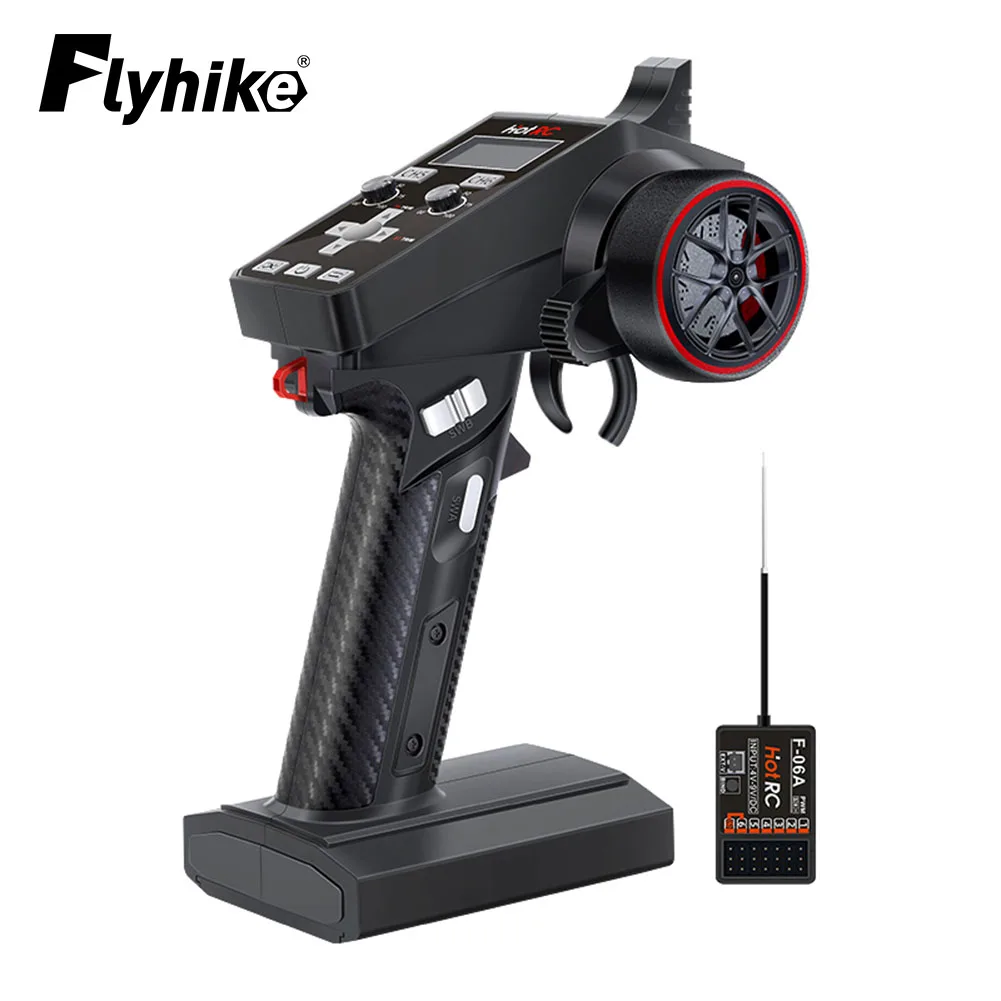 HOTRC CT-6A 2.4GHz 6CH Remote Control Radio System Transmitter LCD Screen Display With F-06A Receiver For RC Car Tank Boat