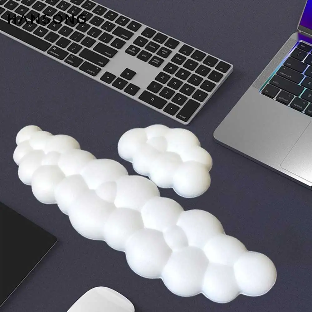 Keyboard Cloud Wrist Rest Pad Anti-Slip Desk Mat Memory Foam Palm Rest Ergonomic Mouse Pad Typing Wrist Rest for Office