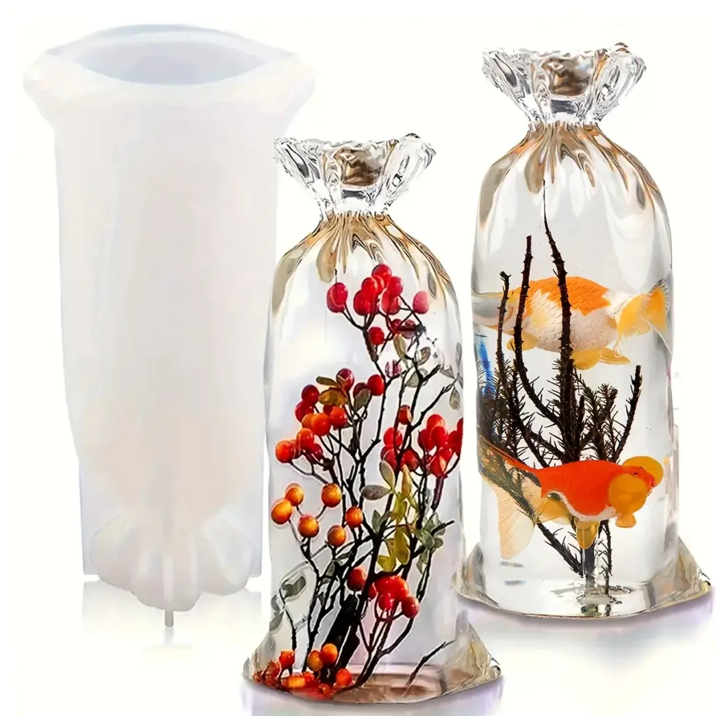 Lucky bag resin molds, DIY lucky bag home decoration 3D resin molds, flower specimen and fresh flower preservation, handicrafts