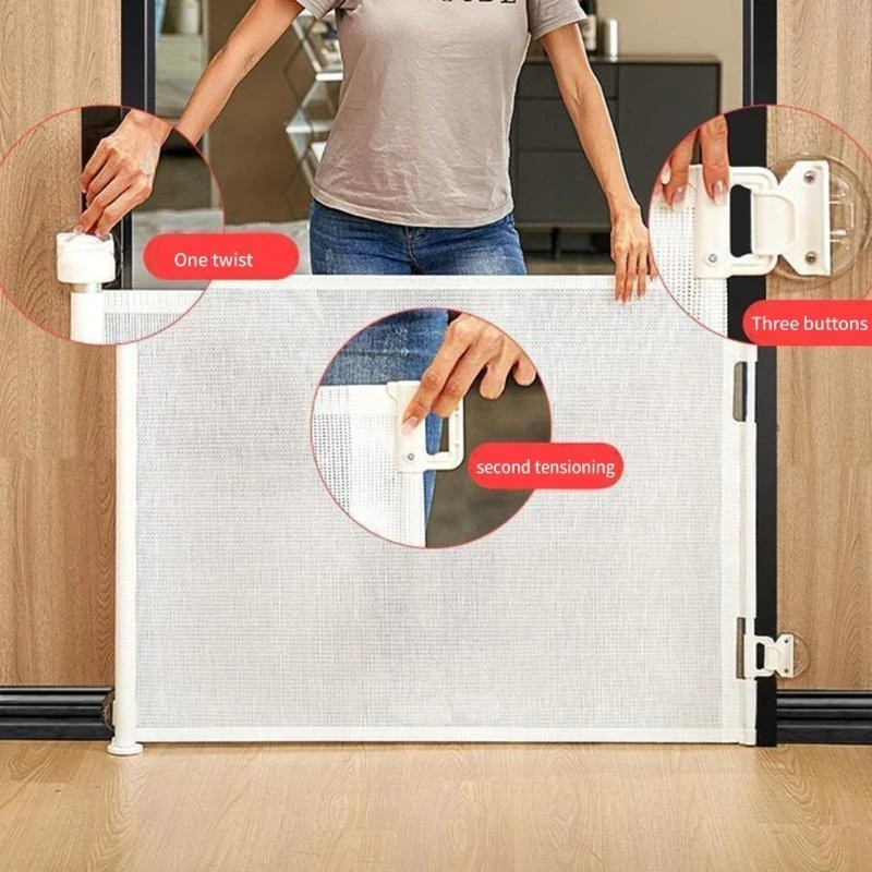 Retractable Pet Gate Baby Gate Installation for Home Safety and Protections
