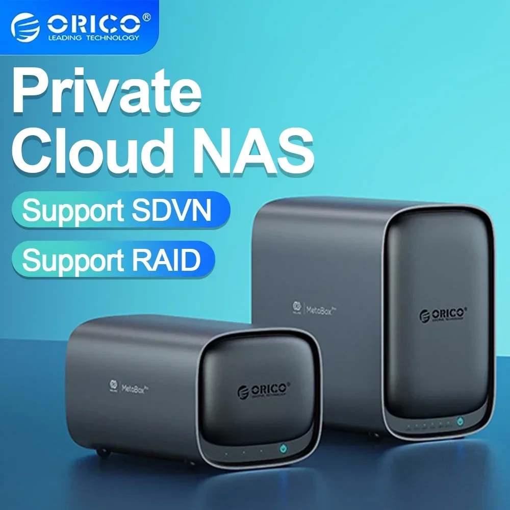ORICO 2/ 5 Bay NAS Storage Type-C 3.5" M.2 NVME SSD Case Network NAS Support Remote Access Share Data Private Cloud Storage