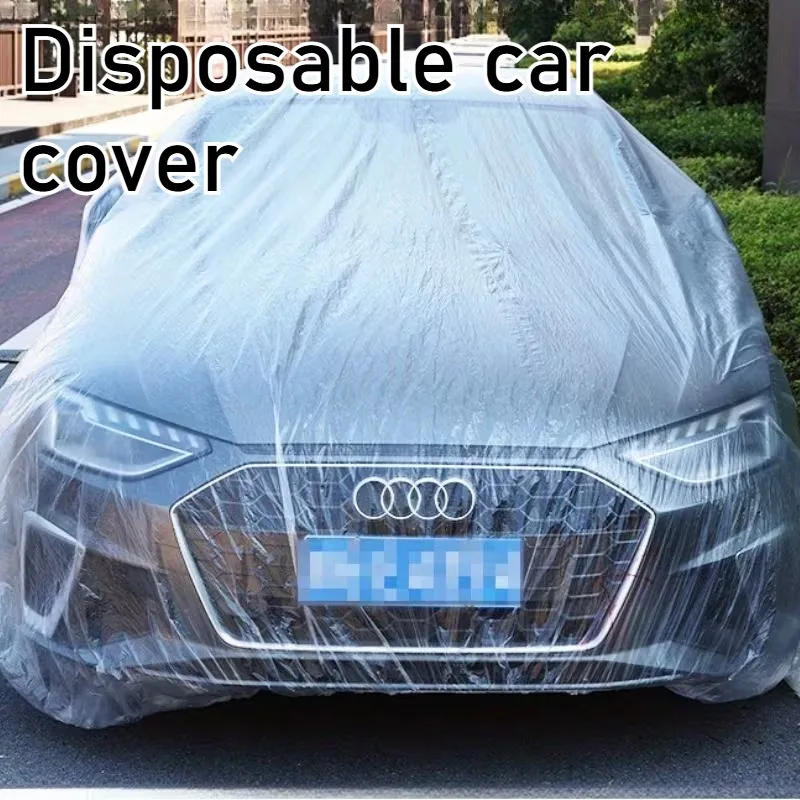 Disposable Transparent Car Cover Universal PEVA Dustproof Scratch Free Auto Protector for Indoor Use Vehicle Exterior Protection