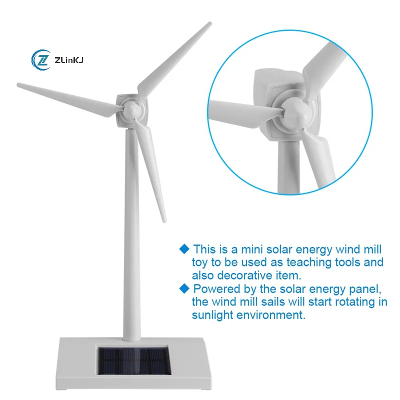 Solar Wind Generator Model Gift Exhibition Stand Windmill Educational Assembly Kit Desktop Decoration Power Generator