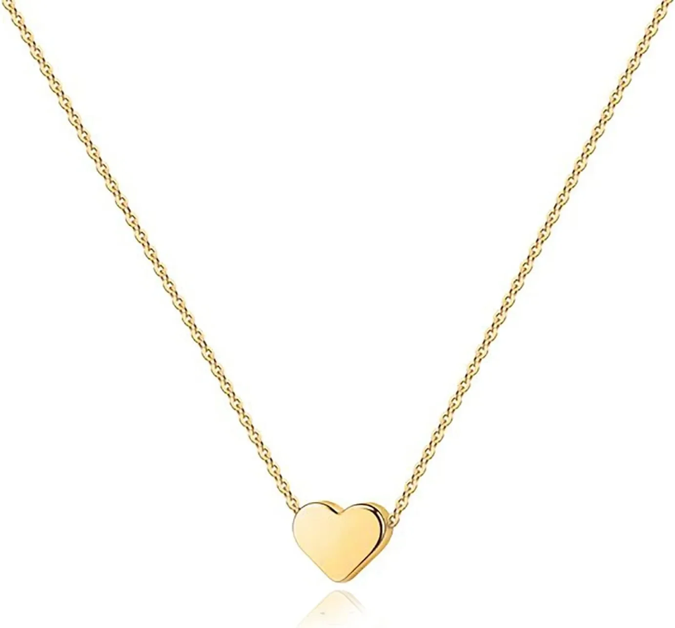 K Gold Plated Heart Necklace |Silver Plated Necklace Cute Dainty Love Pendant Necklaces for Women Gift for Girls Gift for Women