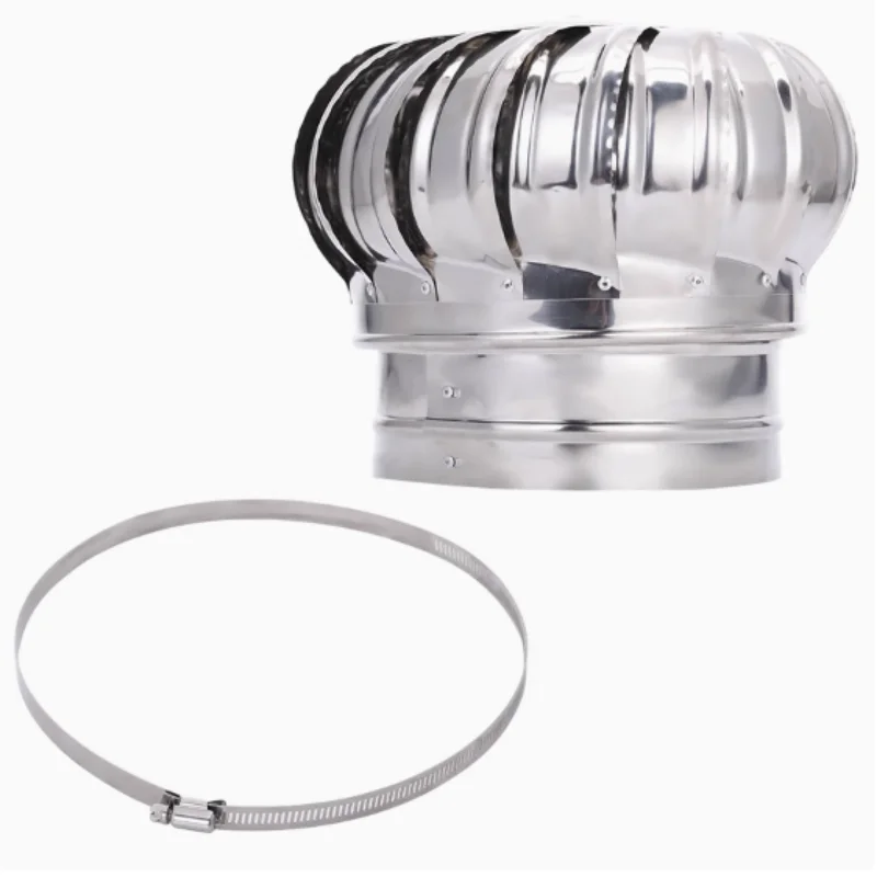 304 Stainless Steel Roof Ventilator Wind Turbines Air Vent Attic Ventilator 110mm 150mm 200mm Pipefit Roof Ventilating Fan