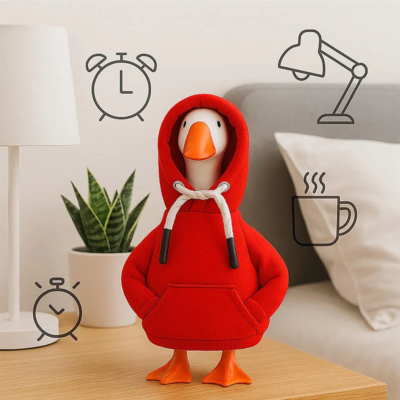 Cute Hoodie Wearing Duck Figurine Sweatshirt Decor Mini Desktop Home Decor Items Creative Gift For Home Decoration Accessories