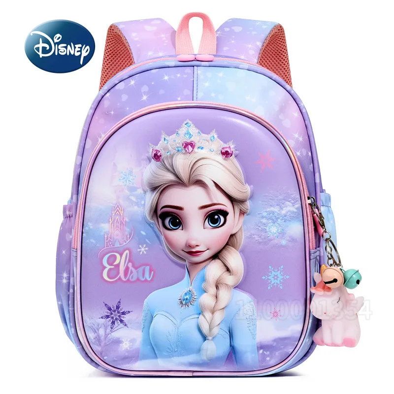 Disney Princess Elsa New Girls School Bag Cartoon Cute Girls School Bag Large Capacity Kindergarten Girls School Bag Lightweight