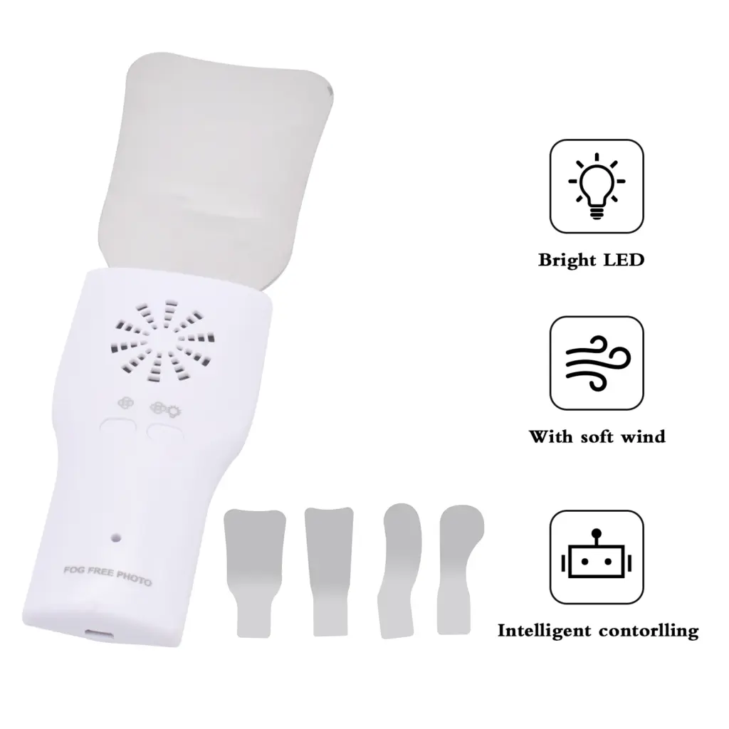 Dental Anti-Fog Mirrors Set Fog Free Intraoral Photography Stainless Steel Mirror with LED Light Orthodontic Reflectors