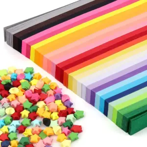 1030sheets Double-Sided Origami Star Paper Set in 27 Vibrant Random Colors Perfect for Handmade Lucky Star Decor DIY Art Craft
