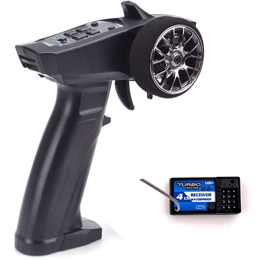 Turbo Racing 91803G-VT RC Radio Transmitter 2.4GHz 4CH Remote Controller with 4CH Receiver for RC Car Boat