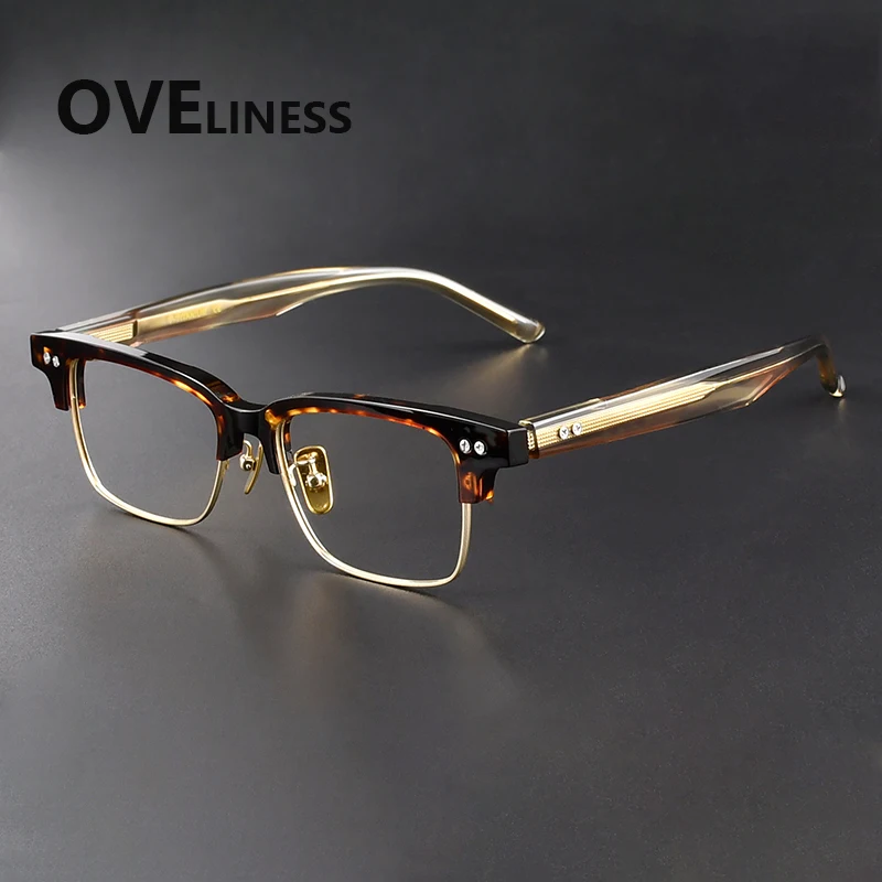 2026 Fashion Acetate Titanium Glasses Frame For Men Retro Business Eyewear Comfortable Eyeglasses Frame Spectacles
