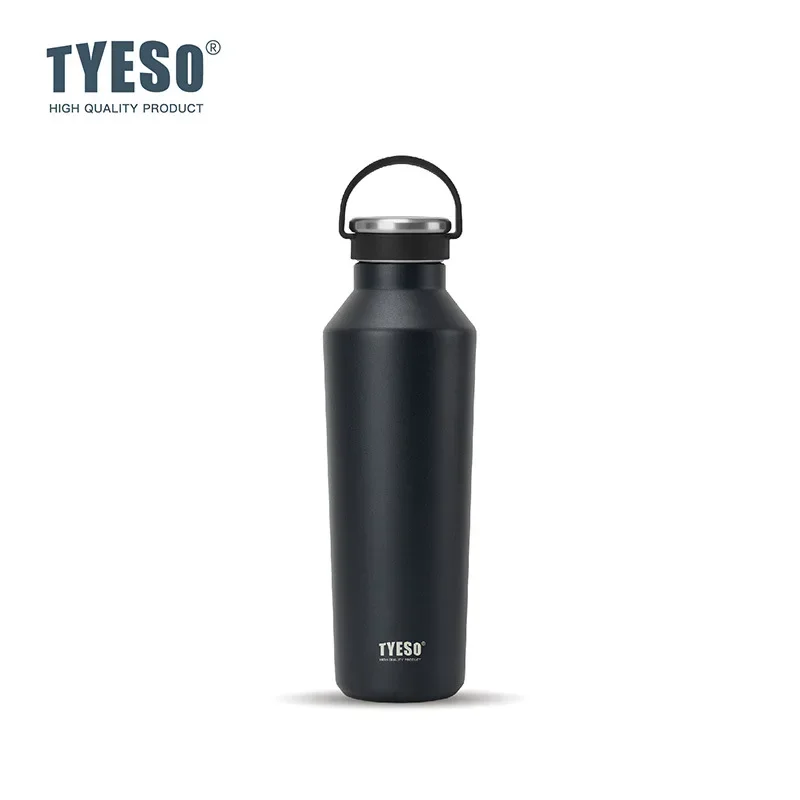 Tyeso Stainless Steel Vacuum Insulated Water Bottle Portable Durable Leak-Proof for Sports Outdoor Matte Finish Carry Handle