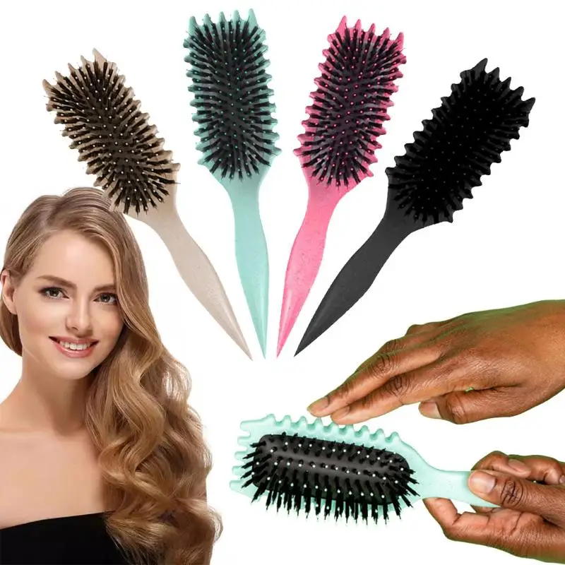 【Peace】Scalp Detangling Brush Curly Hair Scalp Massage Hair Comb Air Cushion Comb Natural Bristles Hair Styling Barber Tools