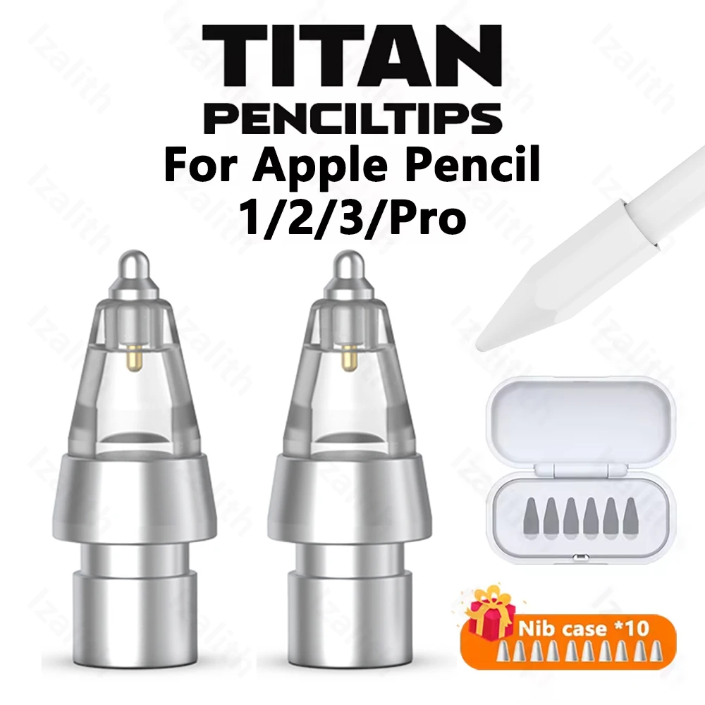Replacement Tips for Apple Pencil 2nd Gen/1st Gen USB-C Apple Pencil Pro Metal Pencil Nibs Precise Control for iPad Pencil