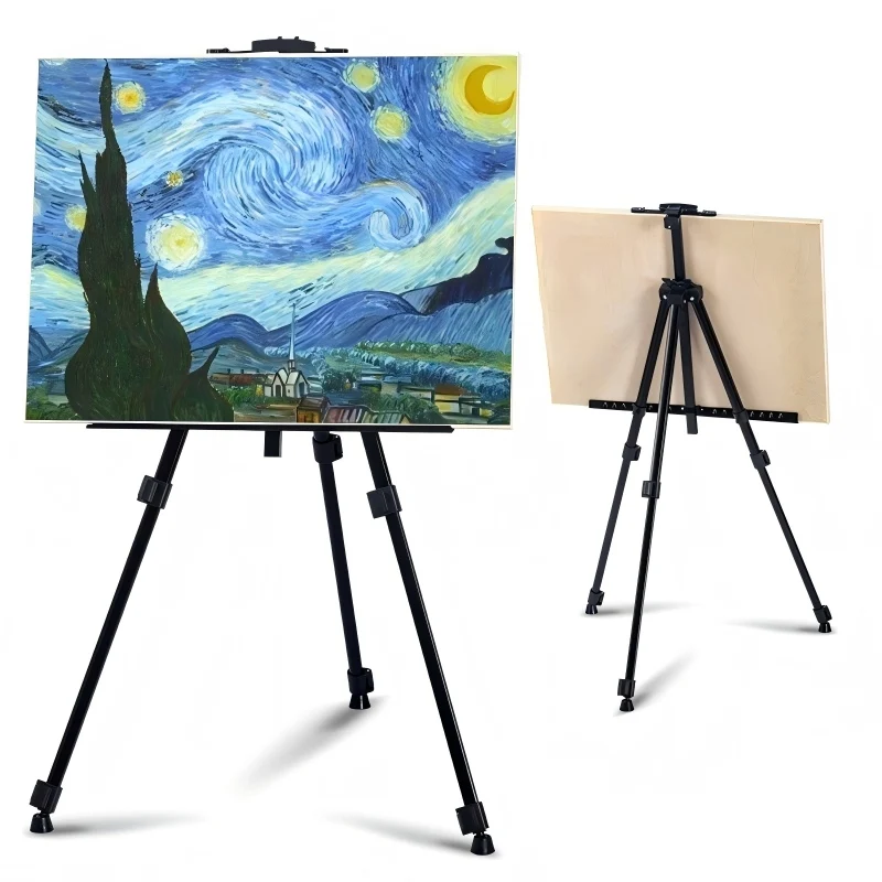 Portable Metal Drawing Easel, Adjustable Artist Sketch Stand Foldable Travel Design, for Outdoor & Studio Art Supplies