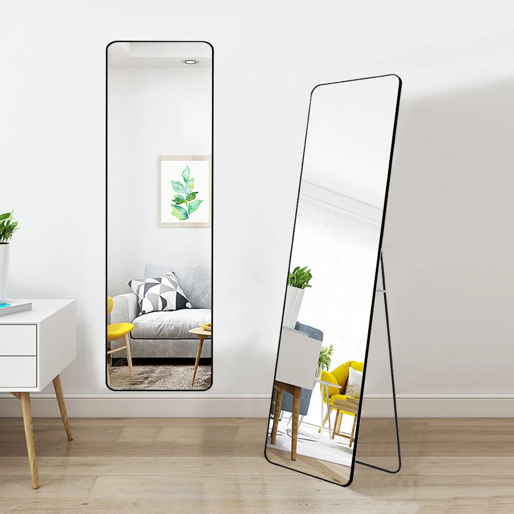 【Breeins】Modern Rectangular Metal Floor Mirror Full Length Mirror Multi Color Size Bedroom Livingroom Bathroom Home Decorat