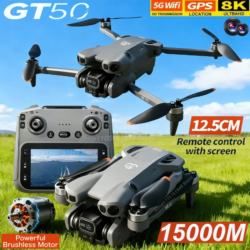 NEW Original GT50 Drone 8K WIFI GPS Professional HD Aerial Photography Remote Control Aircraft HD Dual Camera Quadcopter Toy UAV