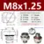 SS M8X1.25 1pcs
