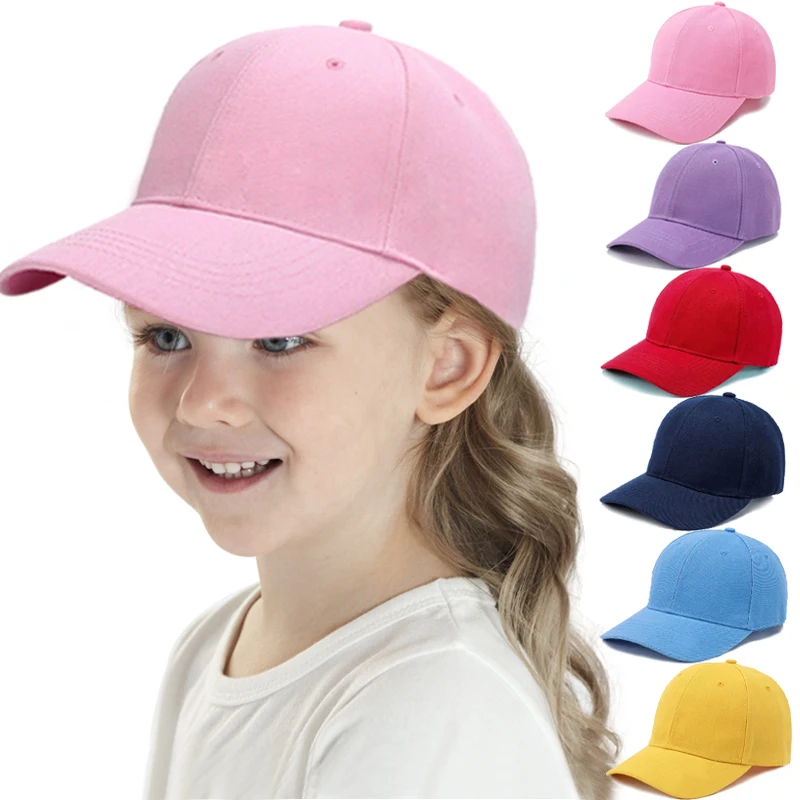 Fashion Candy Color Kids Baseball Cap Sun Protection Boy Girls Hat Adjustable Travel Children Baseball Cap Baby Summer Sun Hat