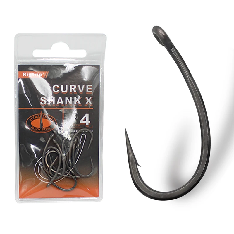 10pcs Carp Fishing Hook PTFE Coated Micro Barb Carp Hook Alloy Steel Super Hard and Sharp Super Quality