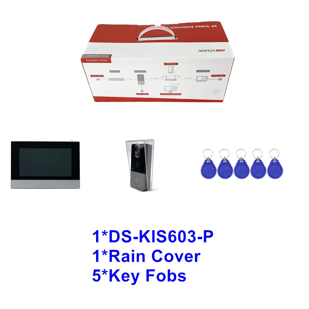 Hikvision IP WIFI Video Intercom System DS-KIS603-P DS-KV6113-WPE1 Wireless POE Doorbell DS-KH6320-WTE1 7 Inch Indoor Monitor
