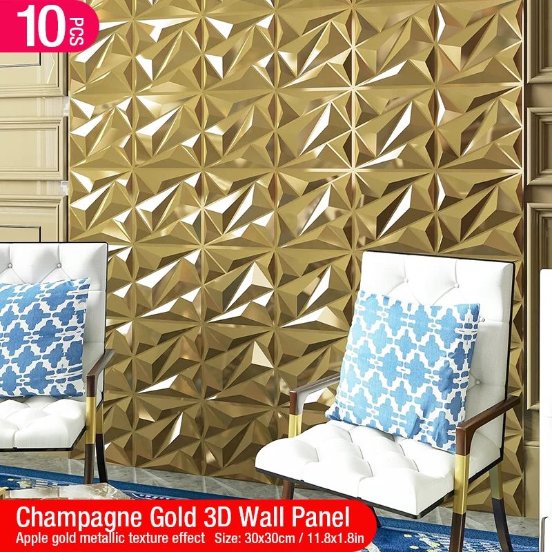 10pcs 30cm Living Room Wallpaper Three-dimensional Wall Sticker Decorative Mural Waterproof 3D Wall Panel Mold Bathroom Kitchen