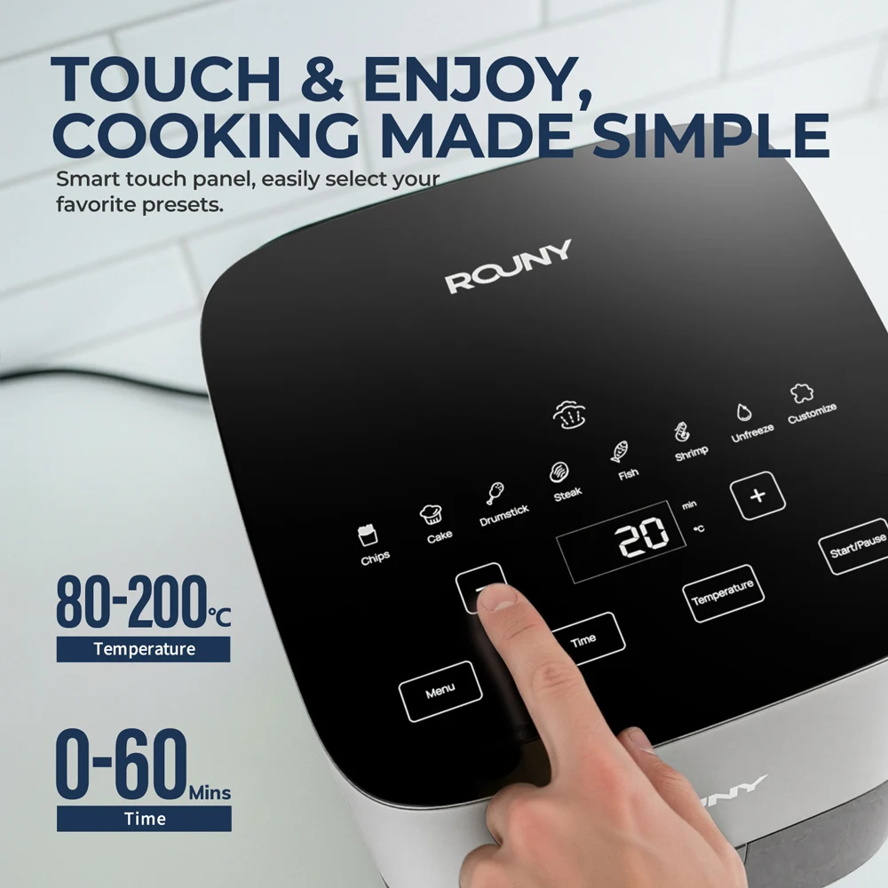 5L Electric Air Fryer Oven - Oilless Touch Control Cooker for Family Size Meals Hot Air Frier