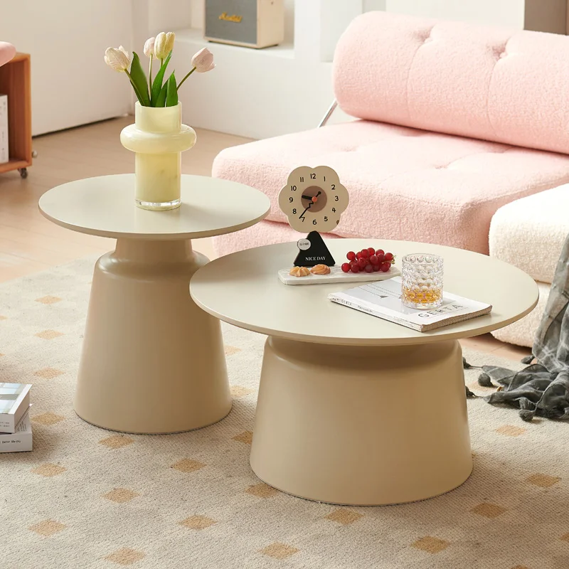 Simple Round Coffee Tables Set Modern Large Small Combination Center Table for Living Room Durable Home Interior Bedside Table