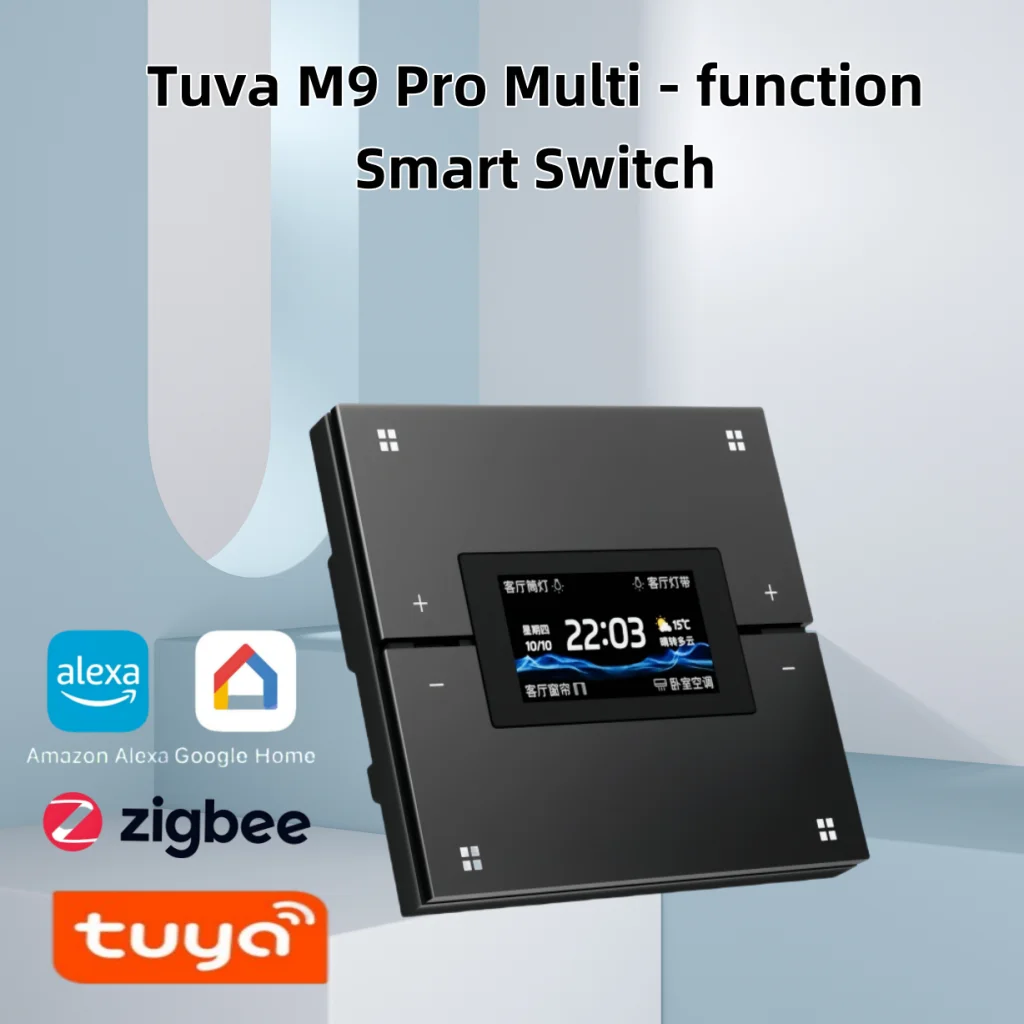 M9Pro Tuya Zigbee smart switch, multifunctional switch, automatic scene switch, dimming control, curtain control, time display