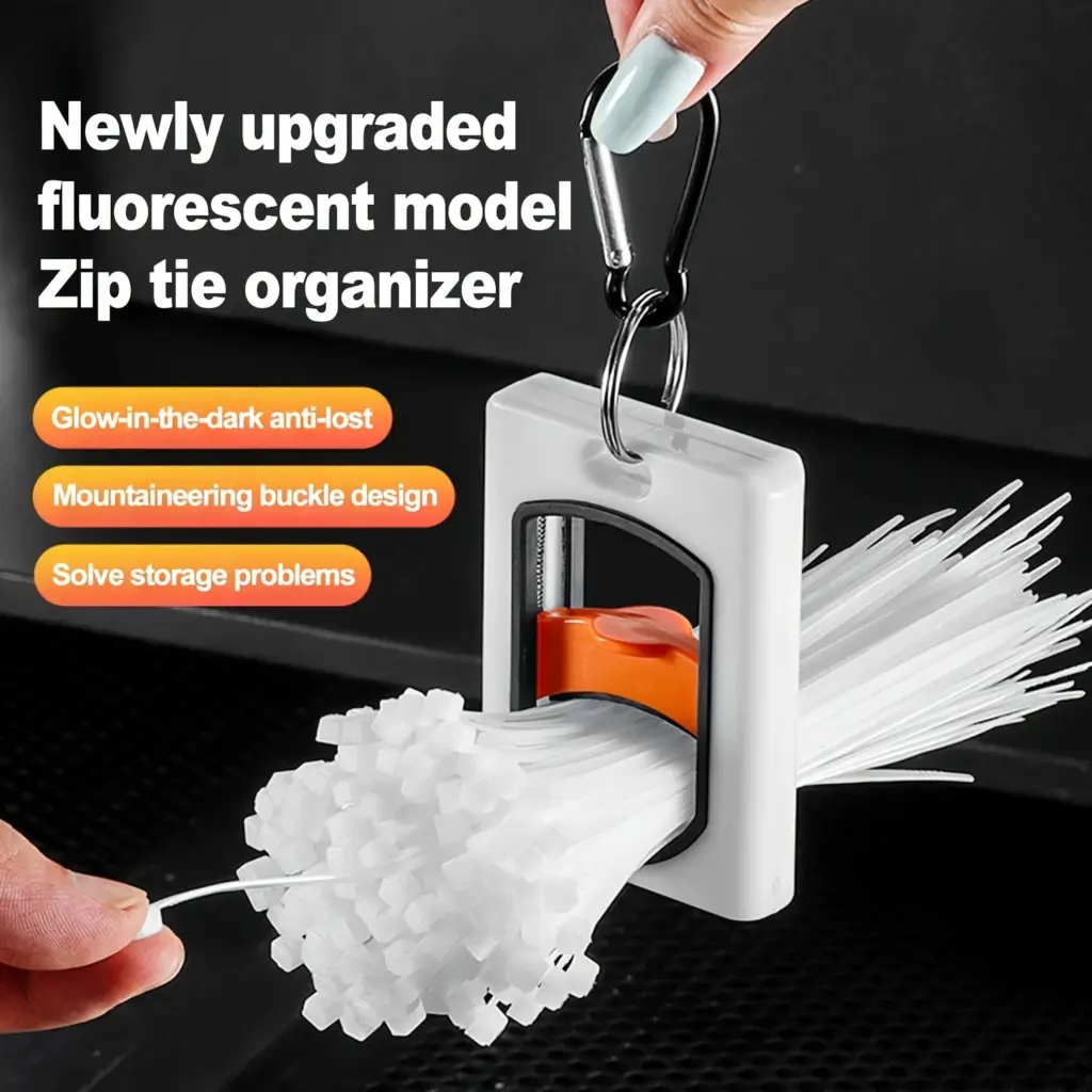 1pc Reusable Glow-in-the-Dark Zip Tie Organizer, Lightweight Plastic Cable Holder for Easy Organization，Stain & Sand Resistant