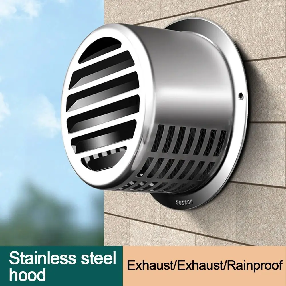 Durable 304 Stainles Steel Chimney Cap Exterior Wall Smoke Exhaust Hood Stove Pipe Protector Cover Roof Duct Vent Fireplaces
