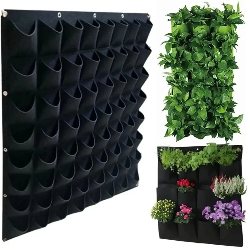 Wall Hanging Planting Bag Multiple Pockets Grow Bag Planter Vertical Garden Vegetable Living Bonsai Flower Plant Pot Home Supply