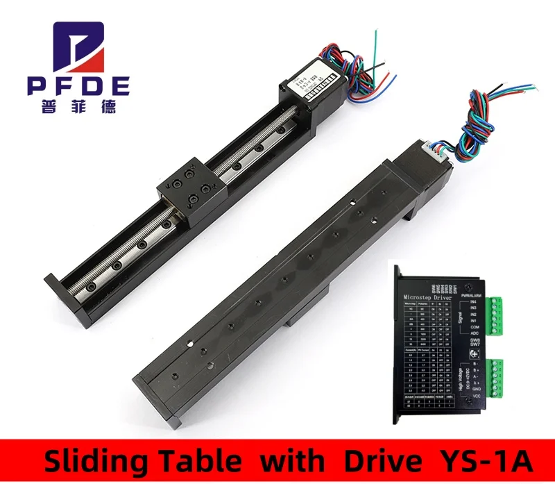 Stroke300 T-type CNC Sliding Table Rail Linear Stage Transport Guide Platform Stepper Motor Drive Kit